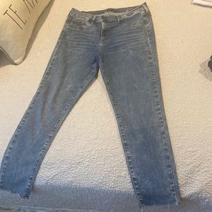 Jeans are in excellent condition. They were used maybe 2-3 times and put away.